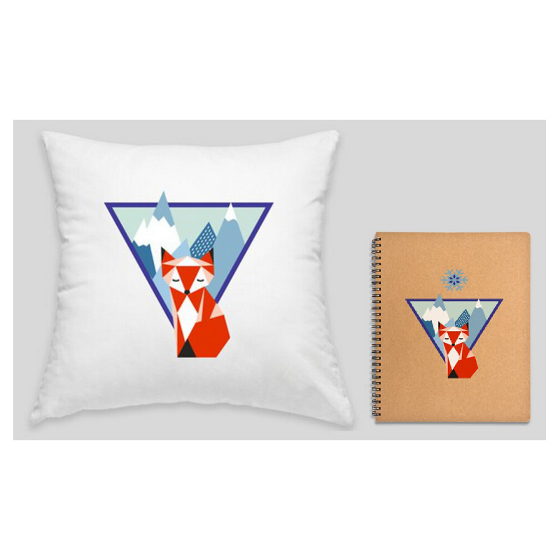 pack coussin et carnet renard